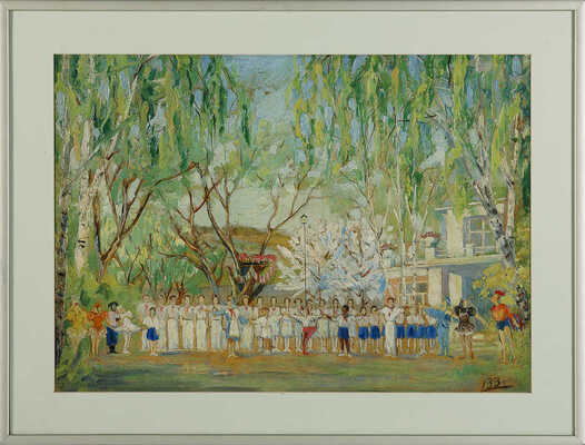 Зимин Владимир Михайлович. Эскиз декорации к III акту балета "Аистёнок"